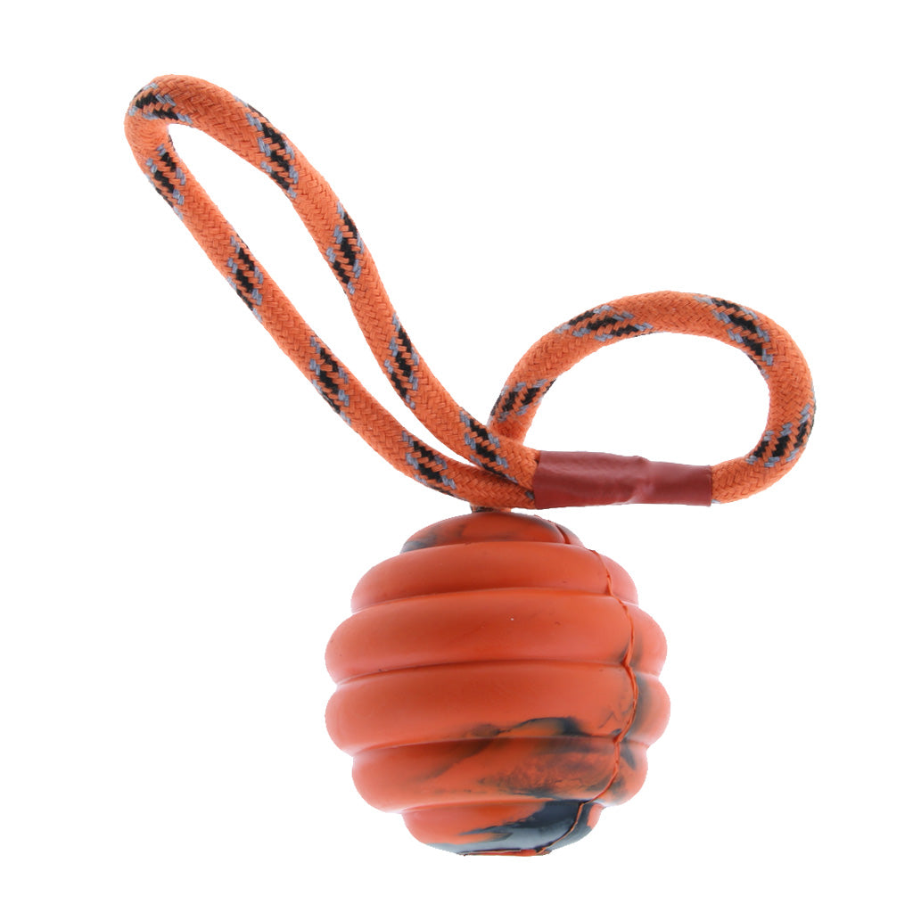 Pet Dog and Cat Interactive Play Interactive Ball with Rope Toy Orange