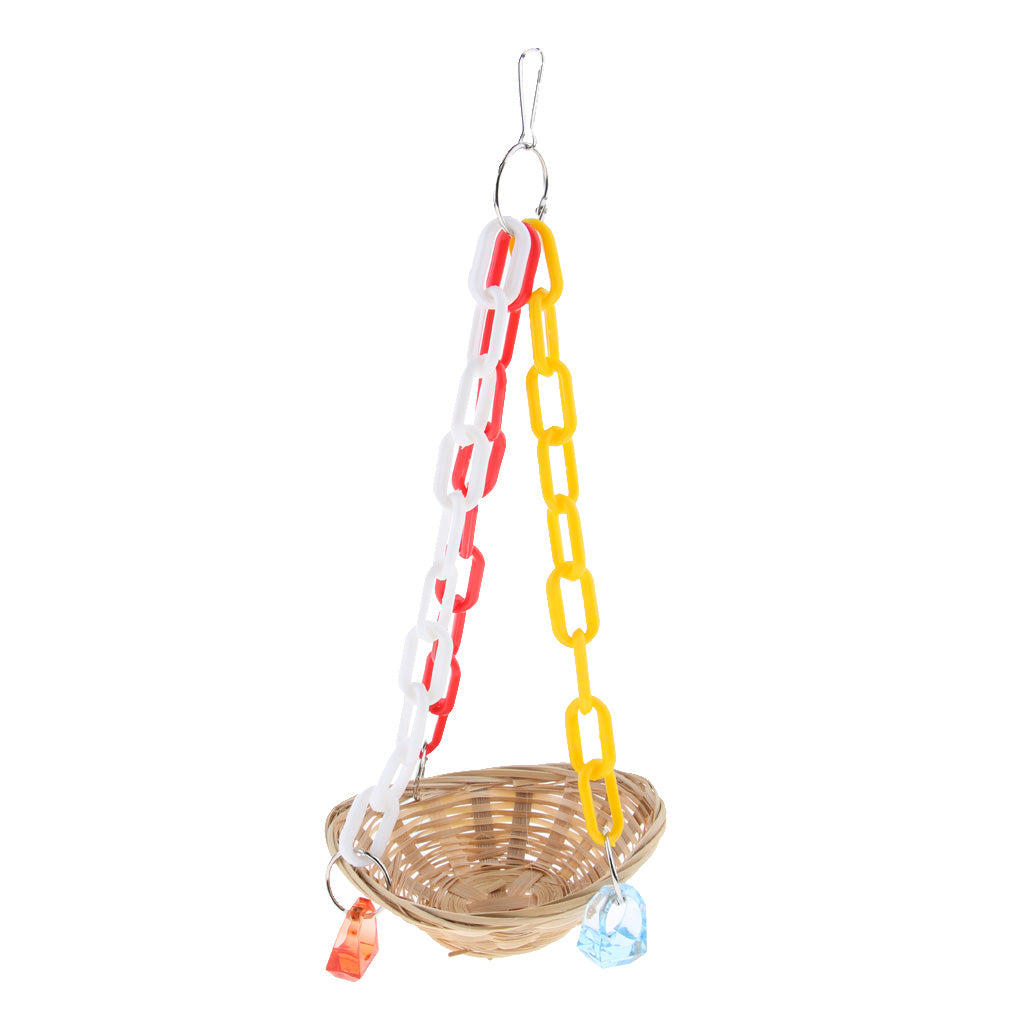 Parrot Toy Swing Basket Parakeet Basket Hanging Nest Toy for Cockatiels 2