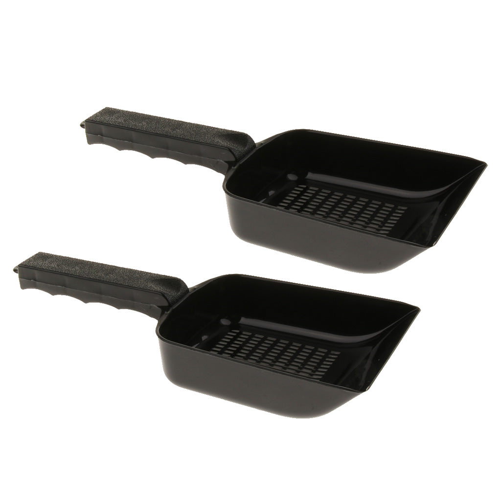 2pcs Plastic Reptile Shovel Sifter Sand Shovel Terrarium Cleaning Tool Black