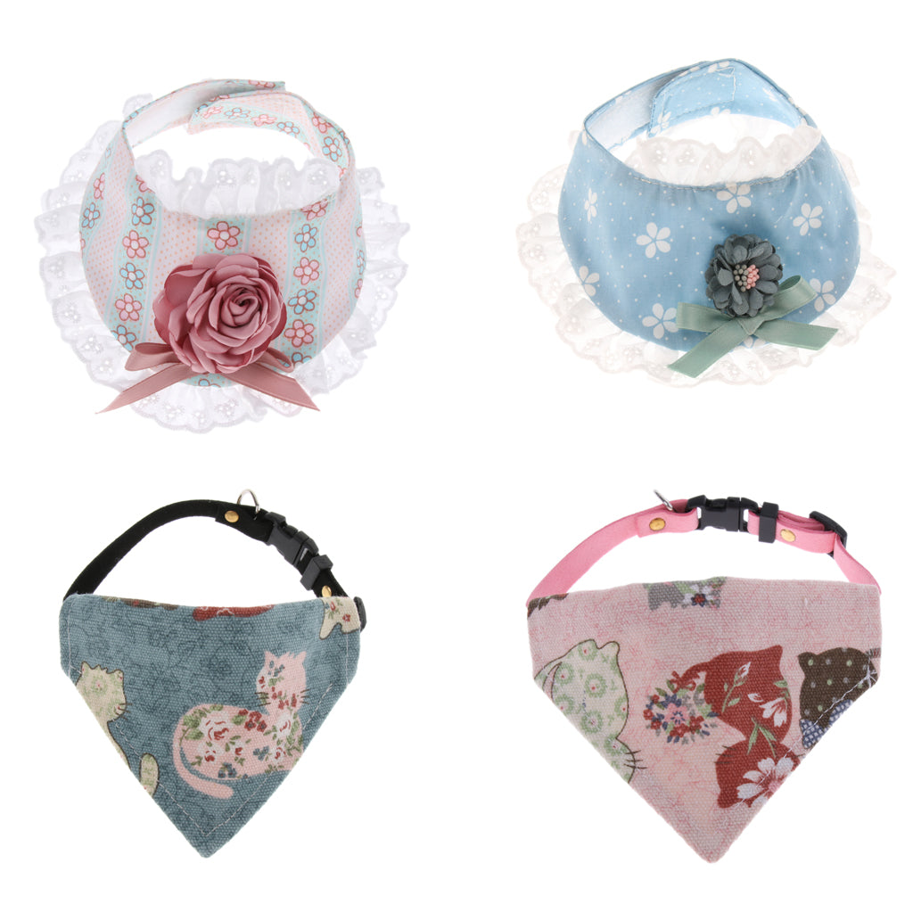 Pet Dog Collar Triangle Bibs Dog Bandage Scarf Cute Neckerchief  Pink