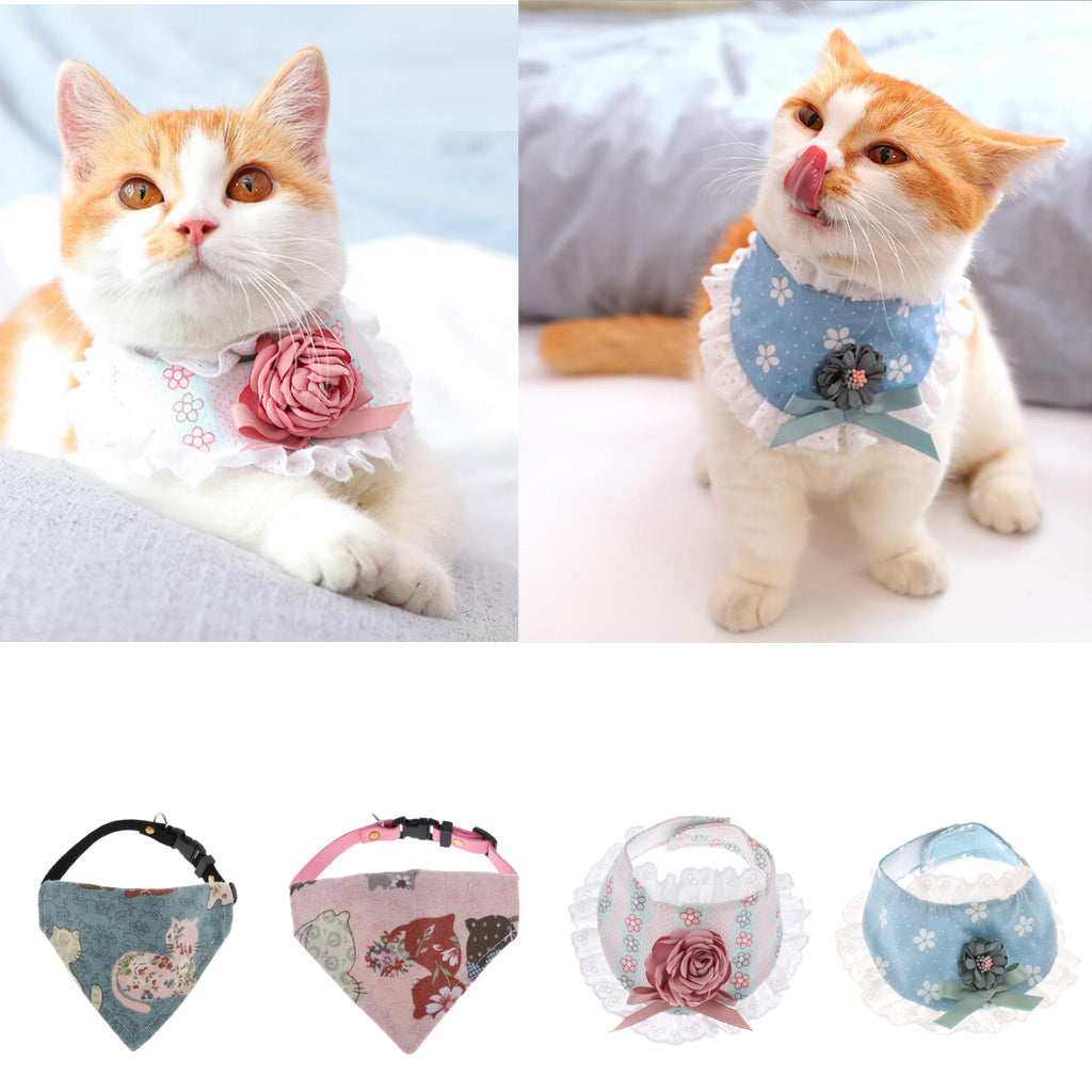 Pet Dog Collar Triangle Bibs Dog Bandage Scarf Cute Neckerchief  Pink