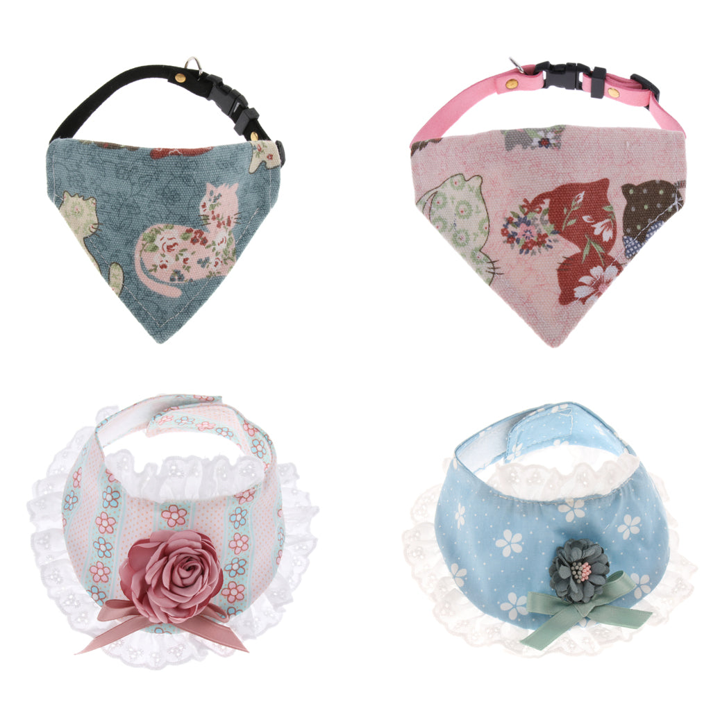 Pet Dog Collar Triangle Bibs Dog Bandage Scarf Cute Neckerchief  Pink