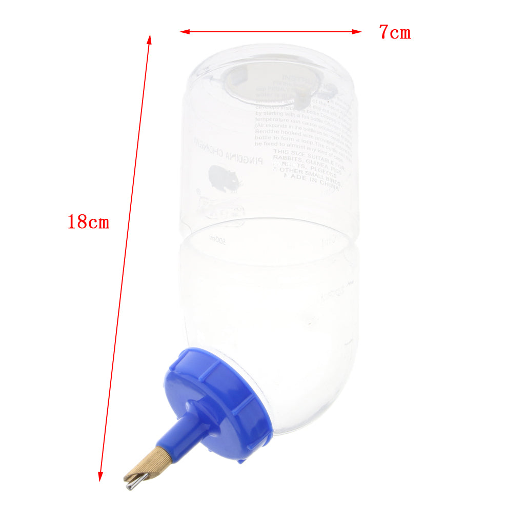 500ML Drinking Water Bottle for Parrot Rabbit Pig Pet Small Animals Blue