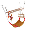 Parrot Bird Wooden Hanging Swing Ladder Suspension Bridge Cage Swing Toy