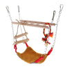 Parrot Bird Wooden Hanging Swing Ladder Suspension Bridge Cage Swing Toy