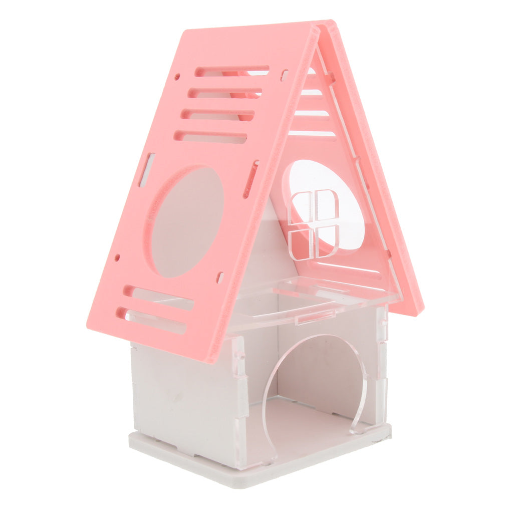 Beautiful House Loft Cage Exercise Toy for Hamster Mice Gerbil Mouse  Pink