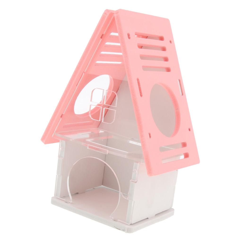 Beautiful House Loft Cage Exercise Toy for Hamster Mice Gerbil Mouse  Pink