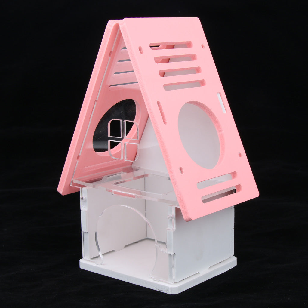 Beautiful House Loft Cage Exercise Toy for Hamster Mice Gerbil Mouse  Pink