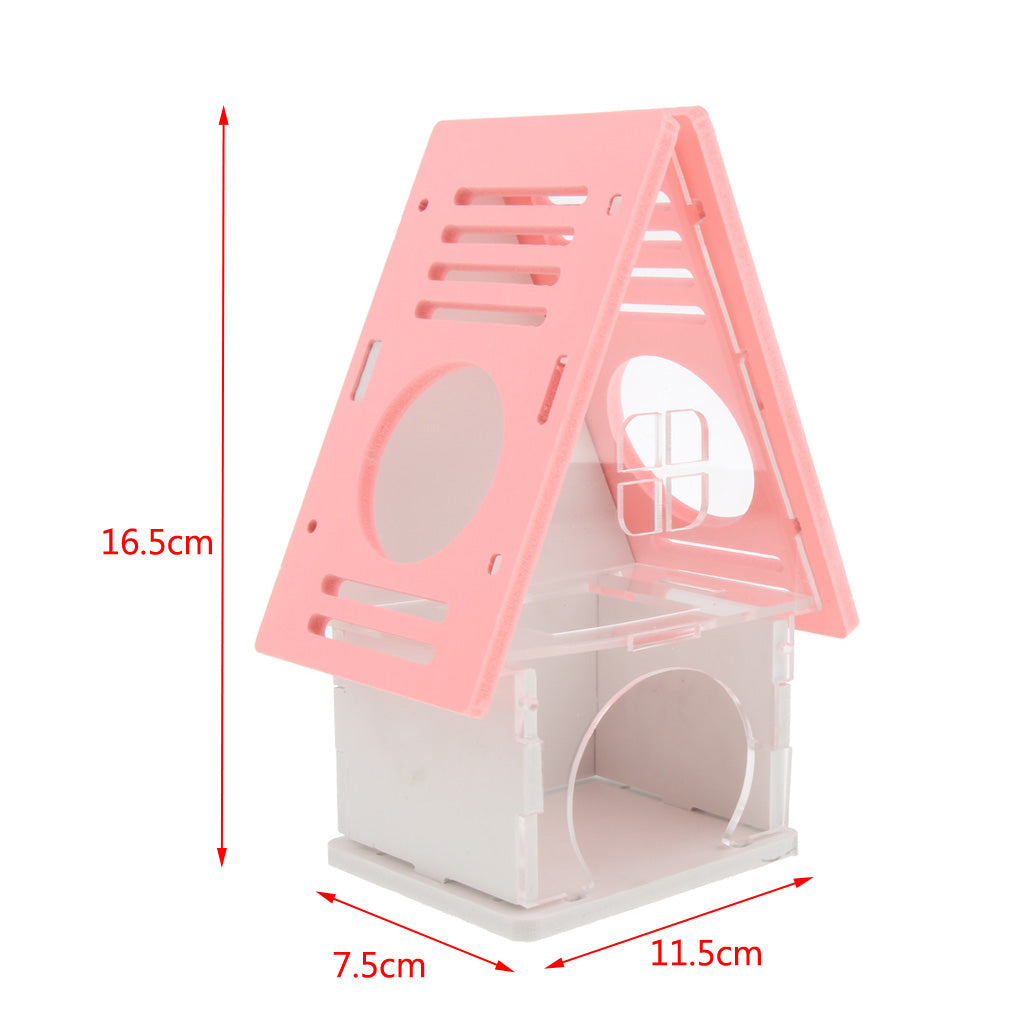 Beautiful House Loft Cage Exercise Toy for Hamster Mice Gerbil Mouse  Pink