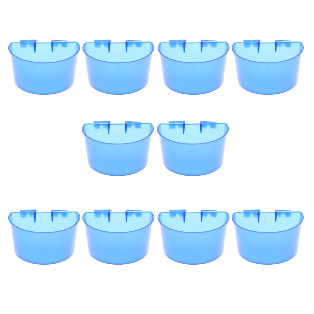 10 Pcs Bird Pigeon Semi-circular Hanging Water Feed Cups Feeder for Cage