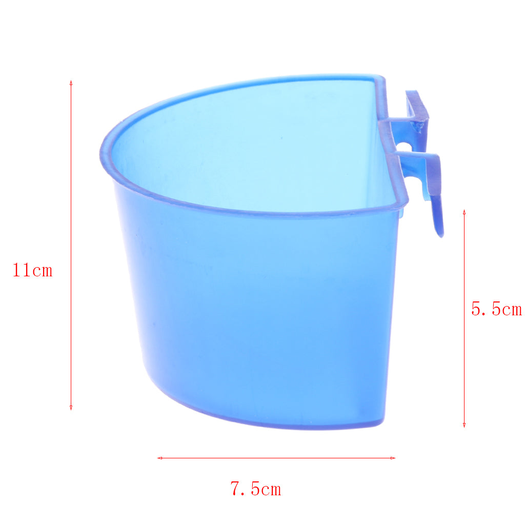 10 Pcs Bird Pigeon Semi-circular Hanging Water Feed Cups Feeder for Cage