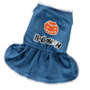 Halloween Pet Dog Dress Jeans Skirt Puppy Clothes Apparel Accessory  S