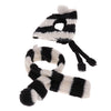 2PCS Pet Cat Dog Hat + Scarf Christmas Xmas Holiday Costume Apparel  Black S