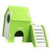 Small Pet House Hamster Mouse Wooden Hut Exercise Funny Nest Toy Green