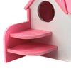 Hamster Mouse Hideout House Wooden Living Hut Exercise Funny Nest Toy Pink