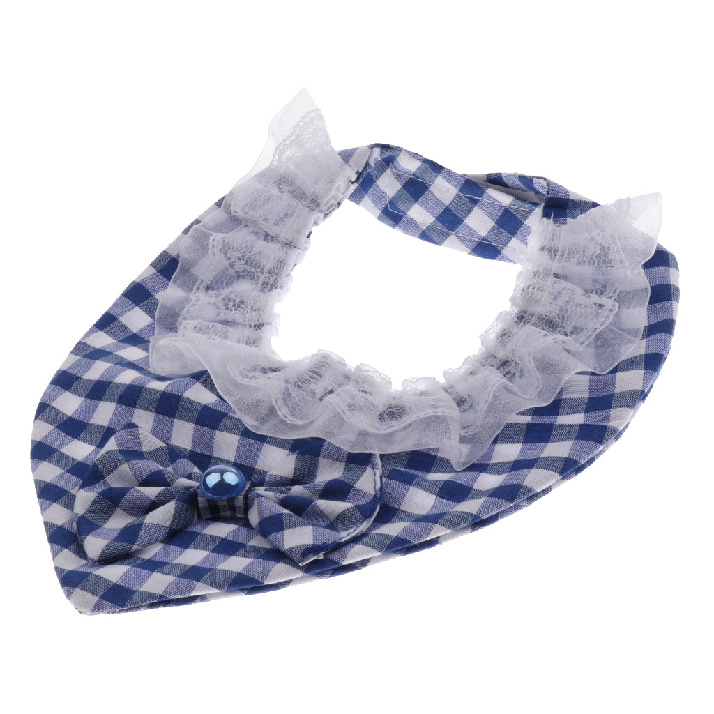 Puppy Bandana Collar, Dog Bandage Scarf with Flower Pet Gift for Party Blue