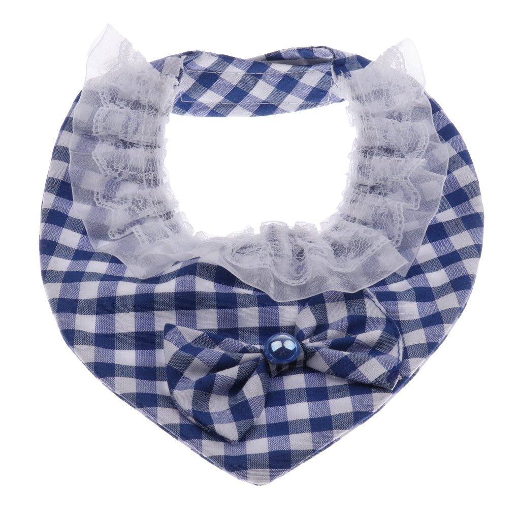 Puppy Bandana Collar, Dog Bandage Scarf with Flower Pet Gift for Party Blue