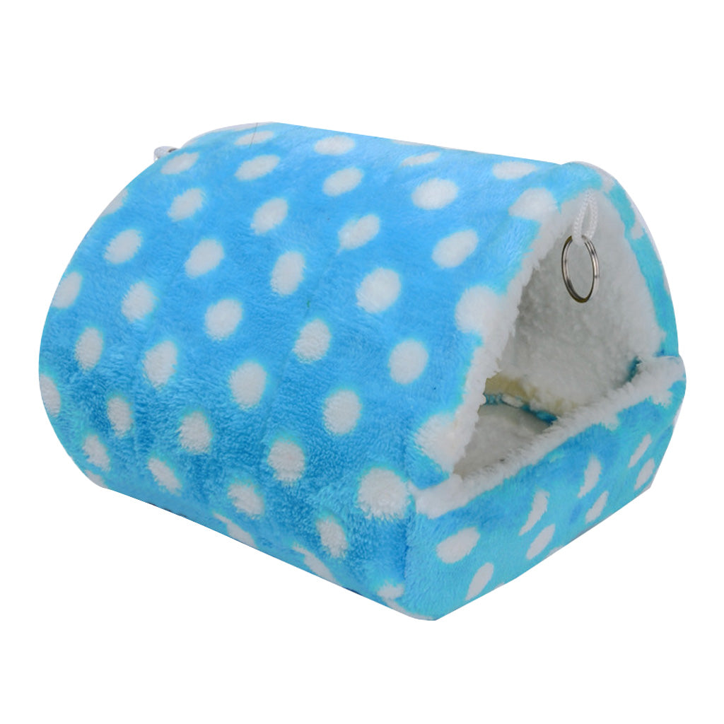 Pet Triangle Hammock Parrot Bird Small Animal House Warm Hut Nest Blue L