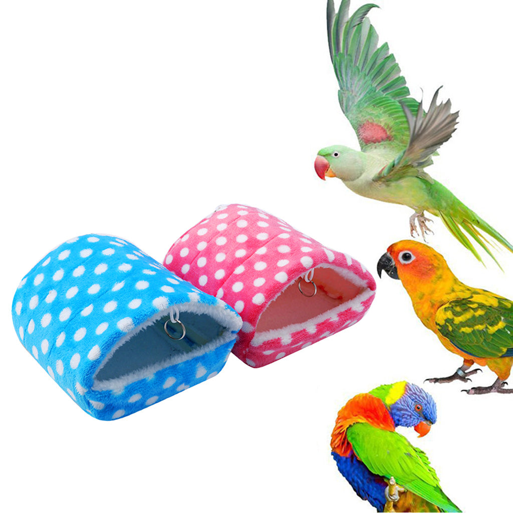 Pet Triangle Hammock Parrot Bird Small Animal House Warm Hut Nest Blue L