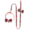 Pet Halloween Skull Collar Necklace and Harness Leash Traction Rope S