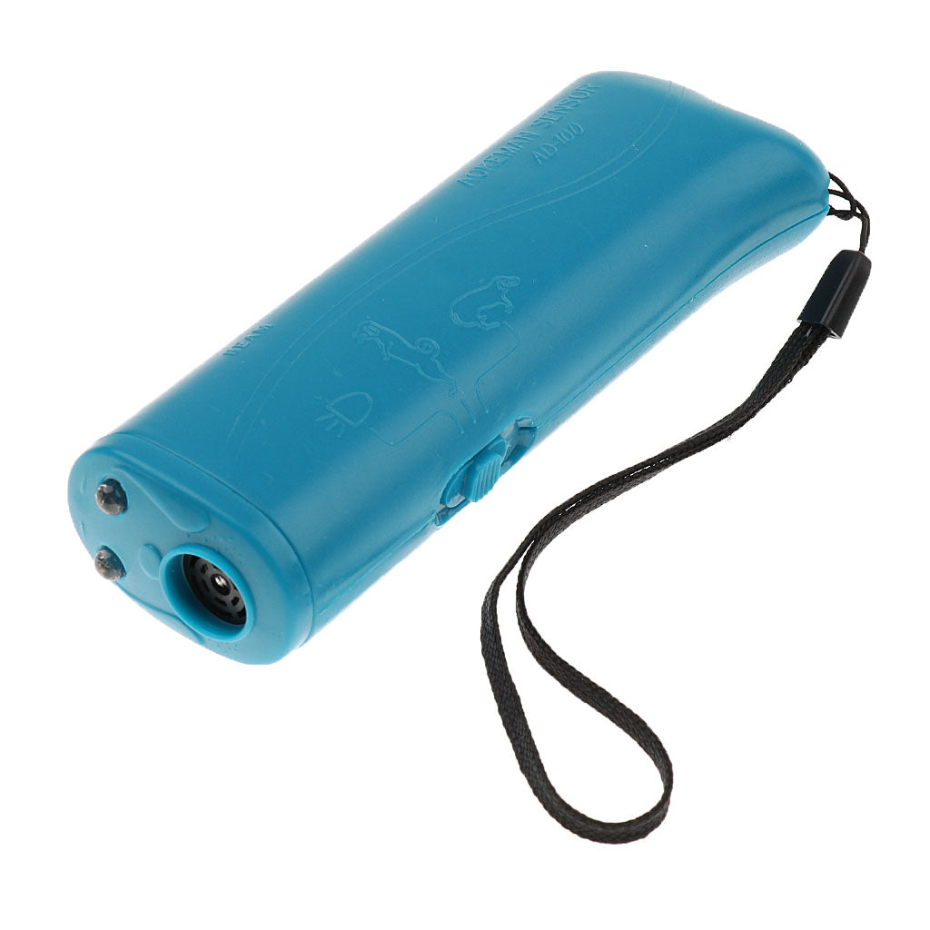 Ultrasonic LED Dog Repeller Trainer Dog Anti Bark Flashlight Type 2 Blue