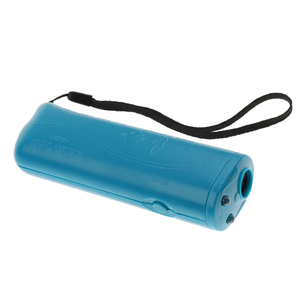 Ultrasonic LED Dog Repeller Trainer Dog Anti Bark Flashlight Type 2 Blue