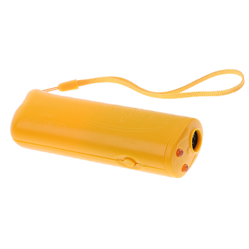 Ultrasonic LED Dog Repeller Trainer Dog Anti Bark Flashlight Type 2 Yellow