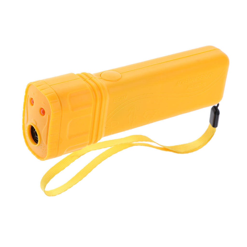 Ultrasonic LED Dog Repeller Trainer Dog Anti Bark Flashlight Type 1 Yellow