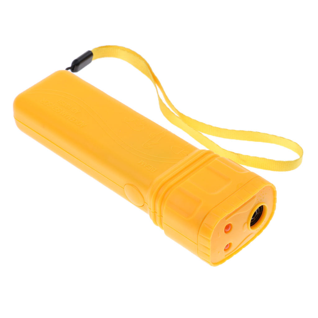 Ultrasonic LED Dog Repeller Trainer Dog Anti Bark Flashlight Type 1 Yellow