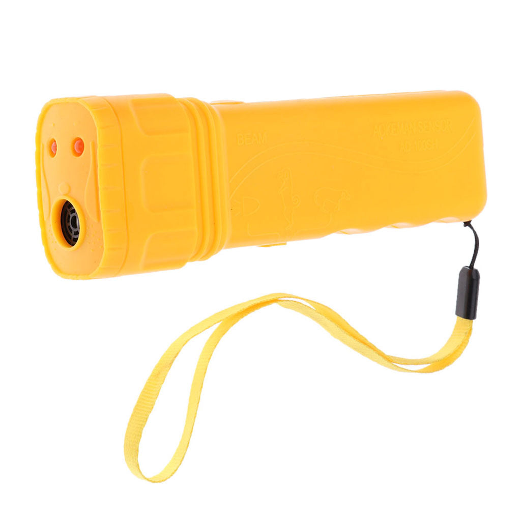 Ultrasonic LED Dog Repeller Trainer Dog Anti Bark Flashlight Type 1 Yellow