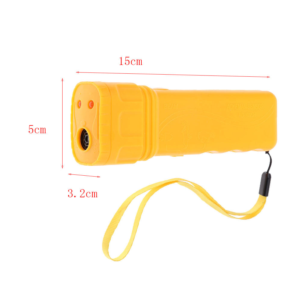 Ultrasonic LED Dog Repeller Trainer Dog Anti Bark Flashlight Type 1 Yellow