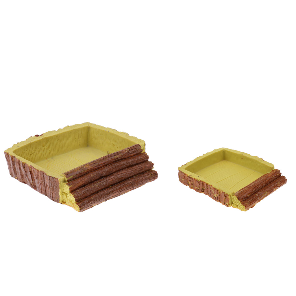 Tortoise Basin Reptile Food Water Dish Feeding Bowl Small square basin