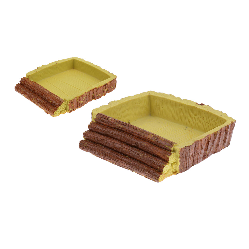 Tortoise Basin Reptile Food Water Dish Feeding Bowl Small square basin