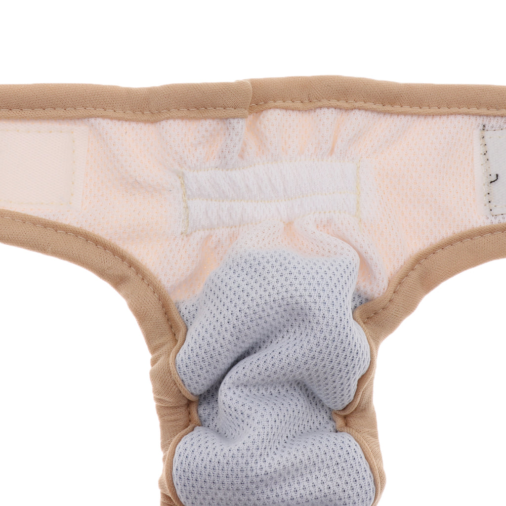 Reusable Dog Underwear Diaper Adjustable Sanitary Panties for Female L Beige