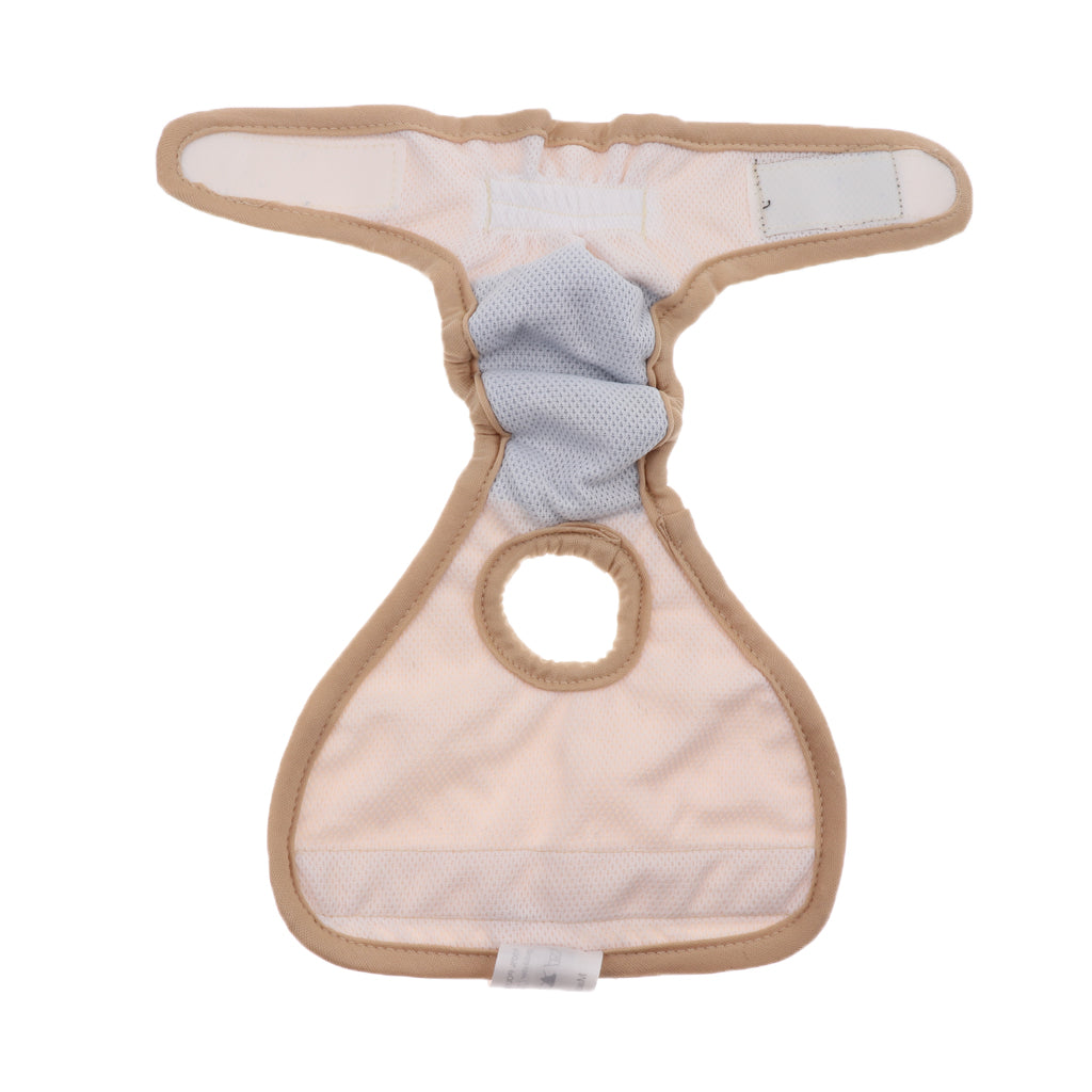 Reusable Dog Underwear Diaper Adjustable Sanitary Panties for Female L Beige