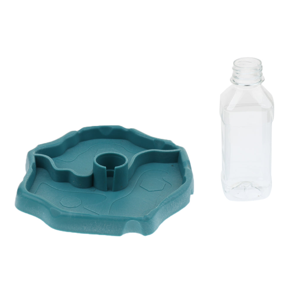 Automatic Reptile Tortoise Gecko Feeding Bowl Water Resin Dish Acid Blue