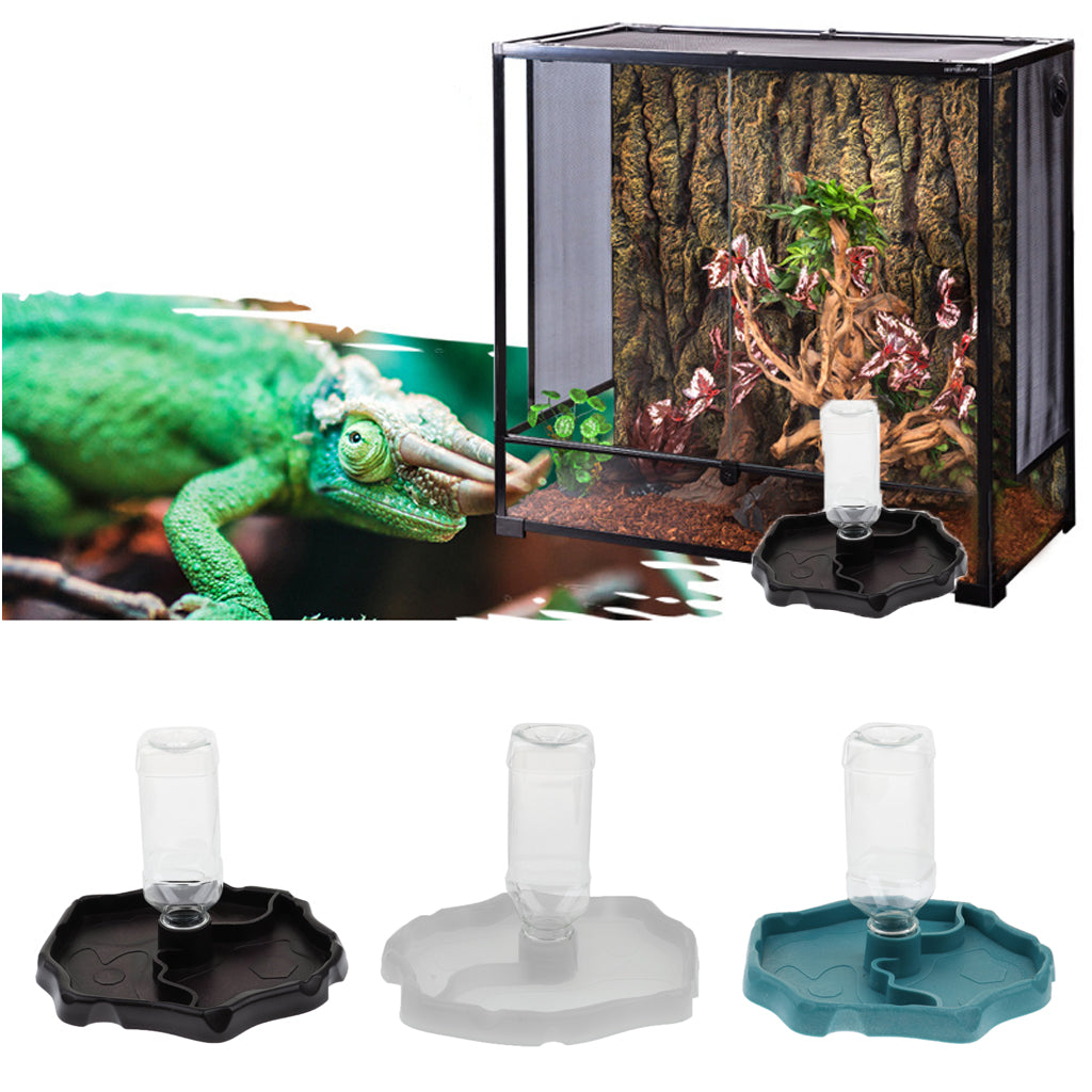 Automatic Reptile Tortoise Gecko Feeding Bowl Water Resin Dish Noctilucence