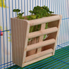 Small Pet Rabbits Guinea Pig Wooden Rack Feeder Hay Grass Nesting Holder #2