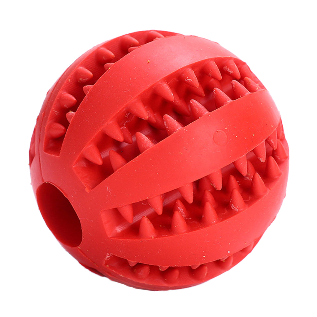 7cm Rubber Ball Chew Treat Cleaning Pet Dog Training Teeth Toy Red