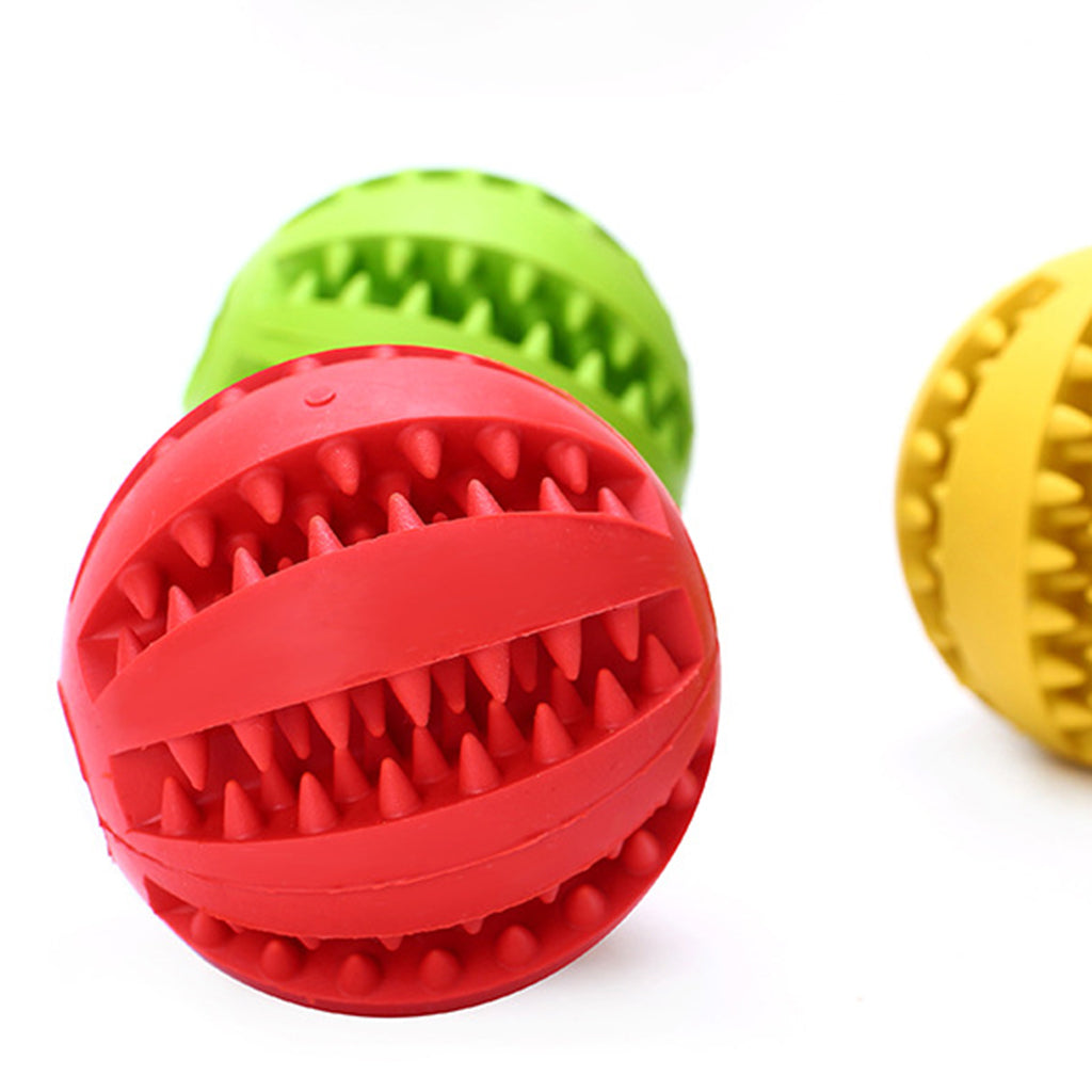 7cm Rubber Ball Chew Treat Cleaning Pet Dog Training Teeth Toy Red