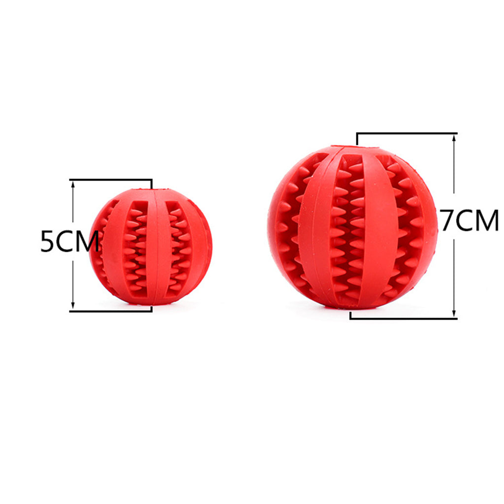 7cm Rubber Ball Chew Treat Cleaning Pet Dog Training Teeth Toy Red