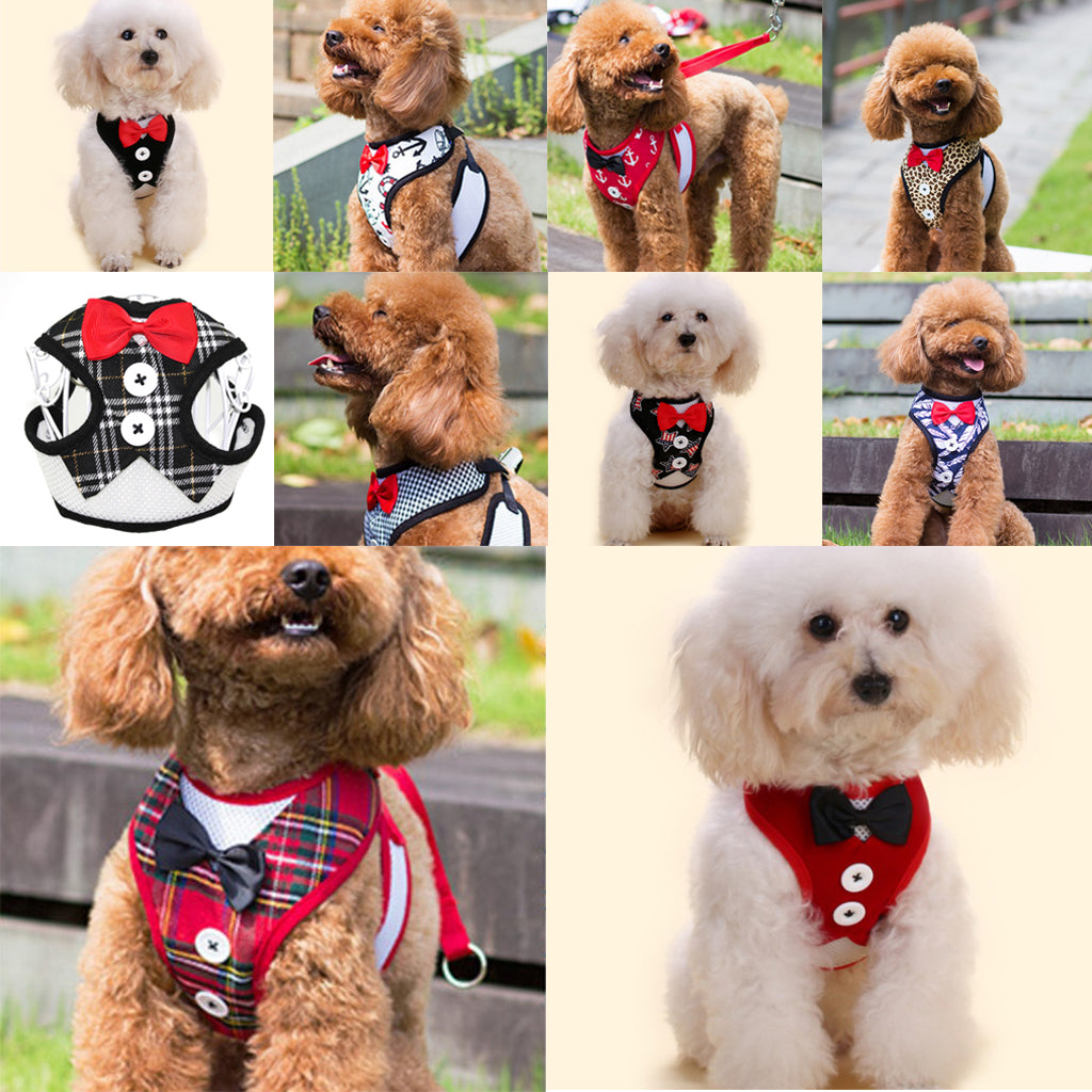 Adjustable Dog Harness Traction Rope Dog Vest Clothes Red