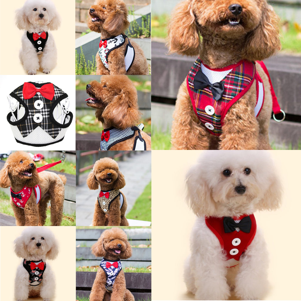 Adjustable Dog Harness Traction Rope Dog Vest Clothes Red