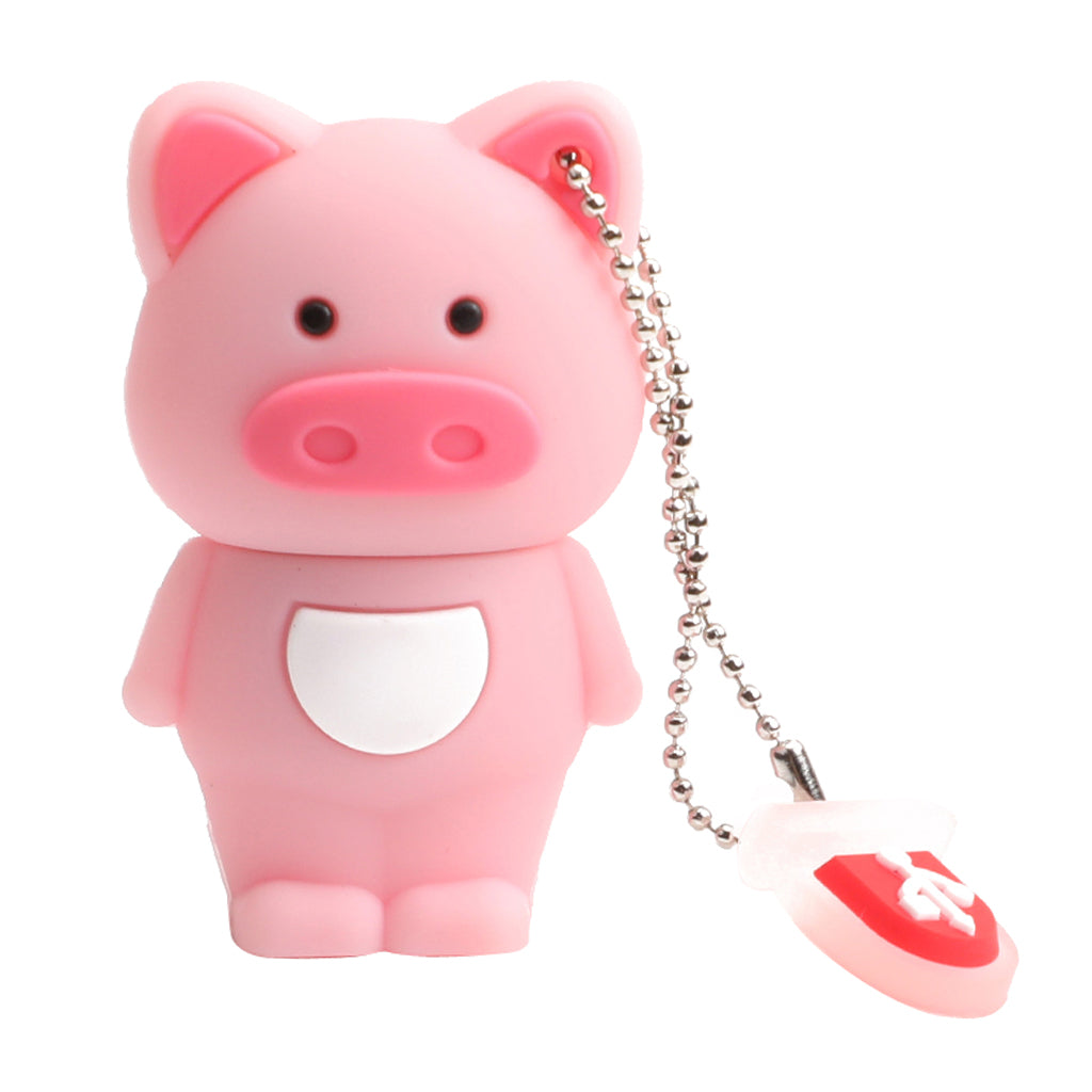 Piggy Pig Shaped Keychain Flash Drive Storage Memory Stick USB 2.0 U-Disk 64GB