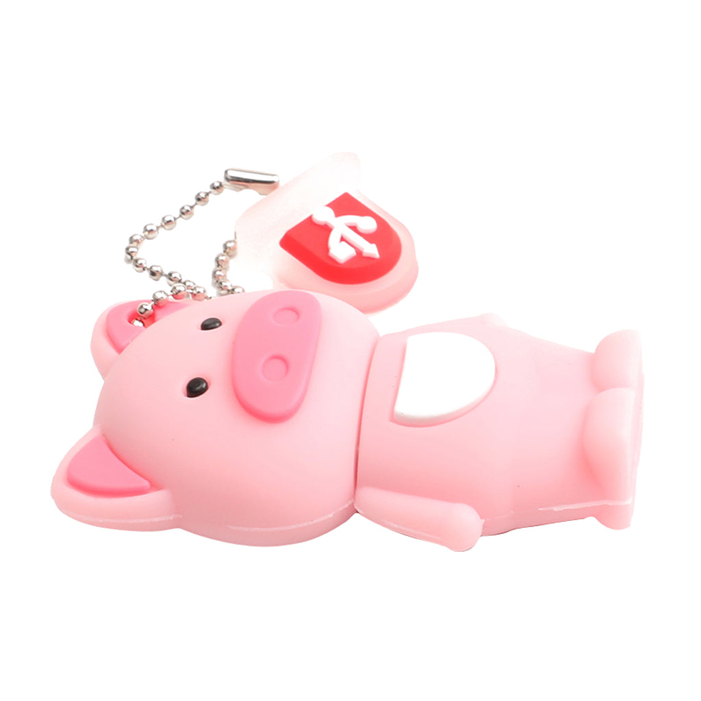 Piggy Pig Shaped Keychain Flash Drive Storage Memory Stick USB 2.0 U-Disk 64GB