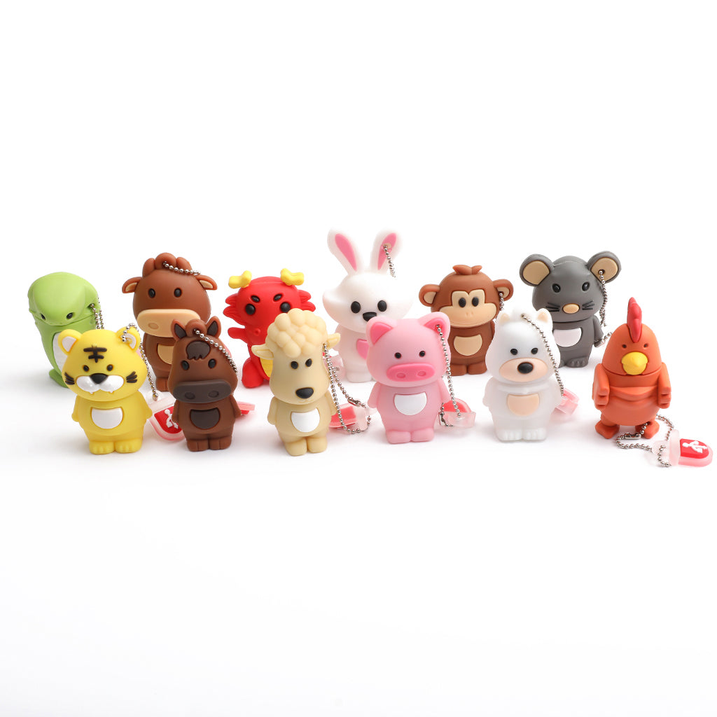 Piggy Pig Shaped Keychain Flash Drive Storage Memory Stick USB 2.0 U-Disk 64GB