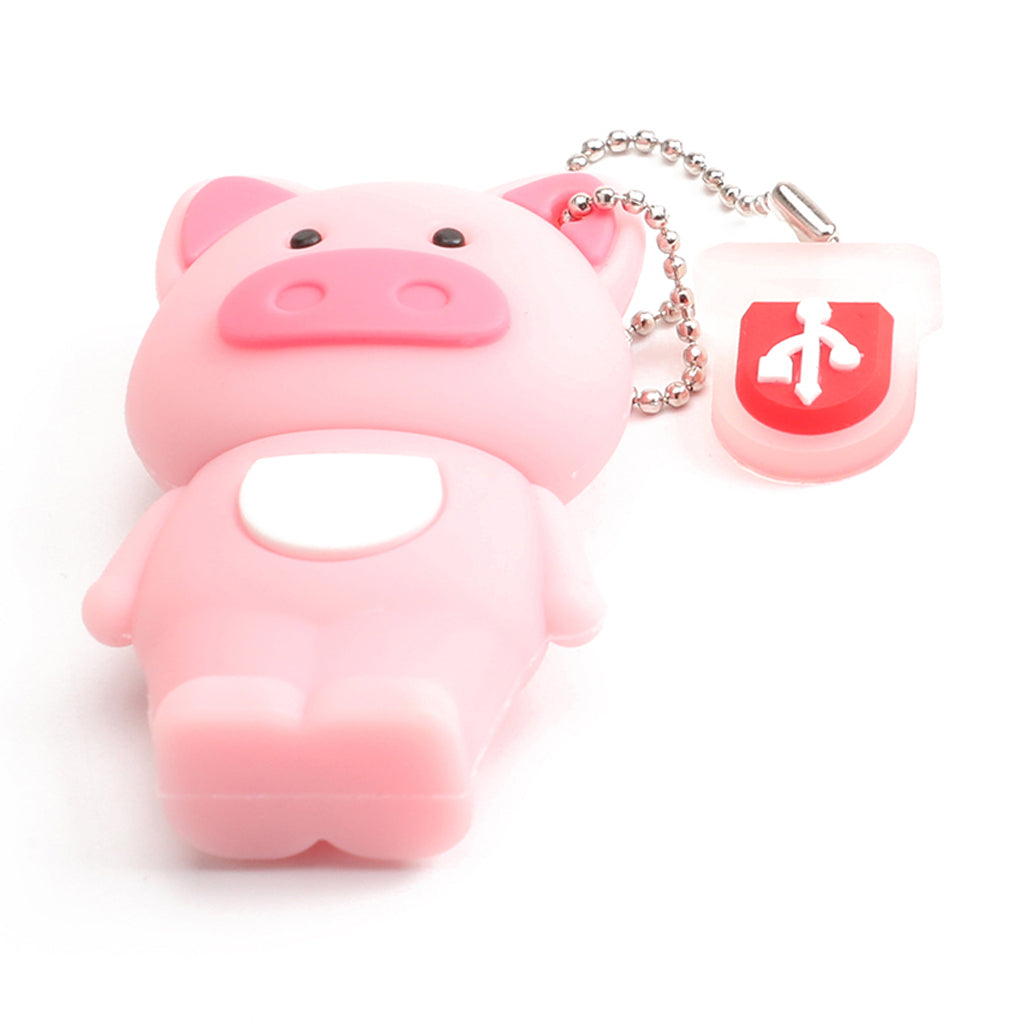 Piggy Pig Shaped Keychain Flash Drive Storage Memory Stick USB 2.0 U-Disk 64GB