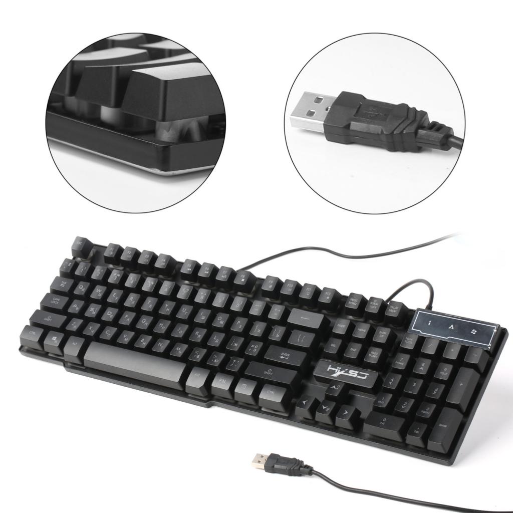 Russian/English Gaming Keyboard LED Backlit Keyboard with Floating Keycaps