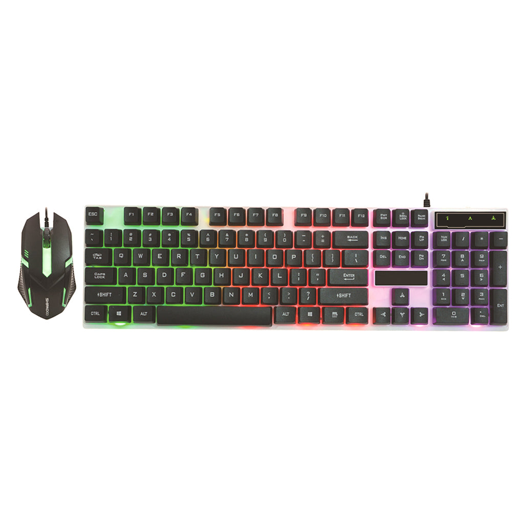 Desktop USB Wired Keyboard & Mouse Bundles Set RGB Back Light