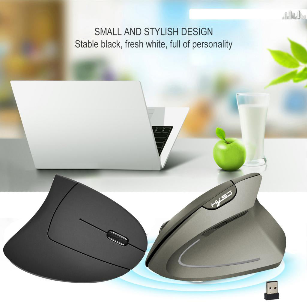 2.4G Ergonomic Optical Wireless Mouse 800/1600/2400 DPI Healthy Mice Gray